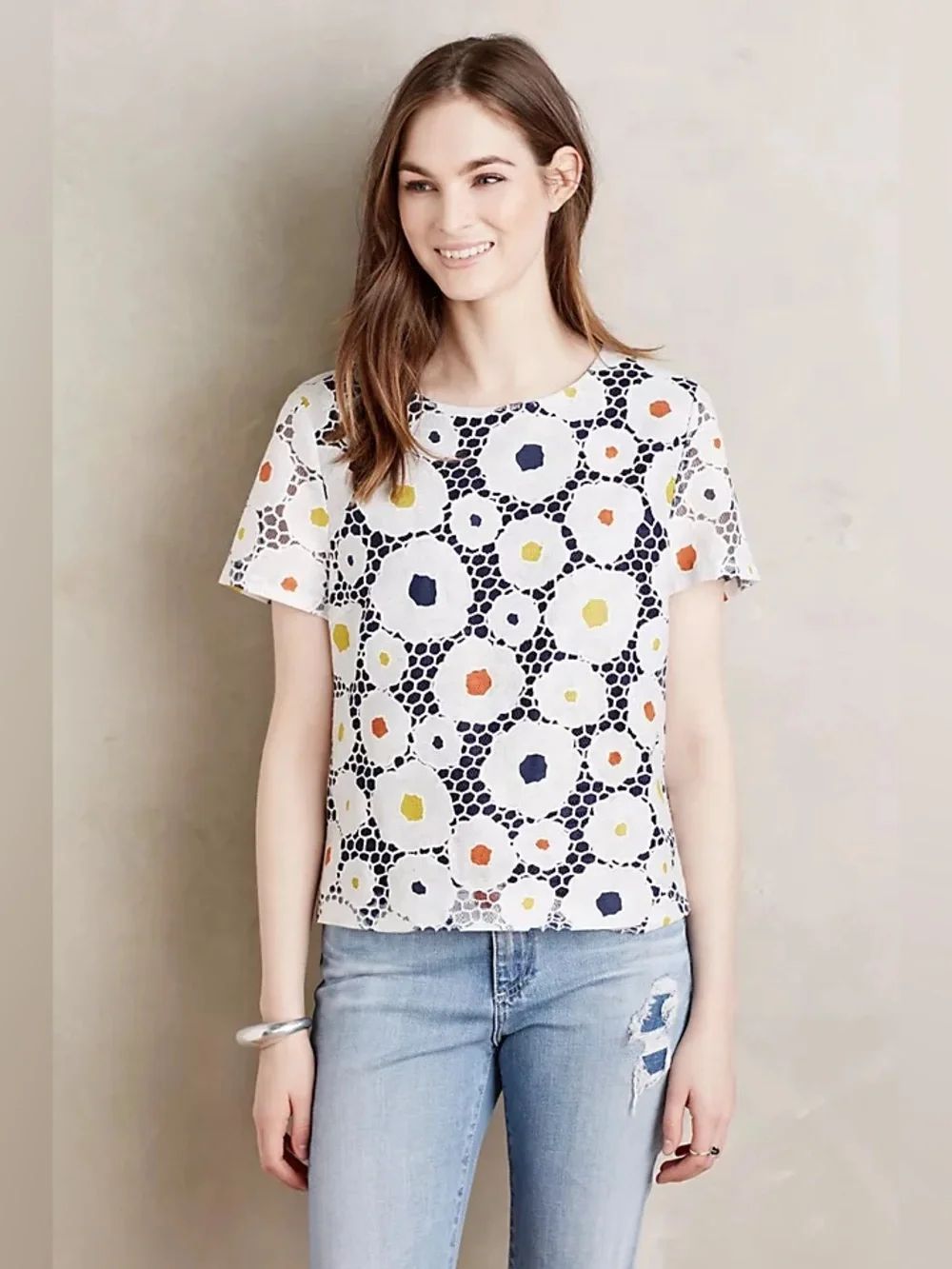 Anthropologie Harlyn Daisy Dot Midi Top - Picture 1 of 9